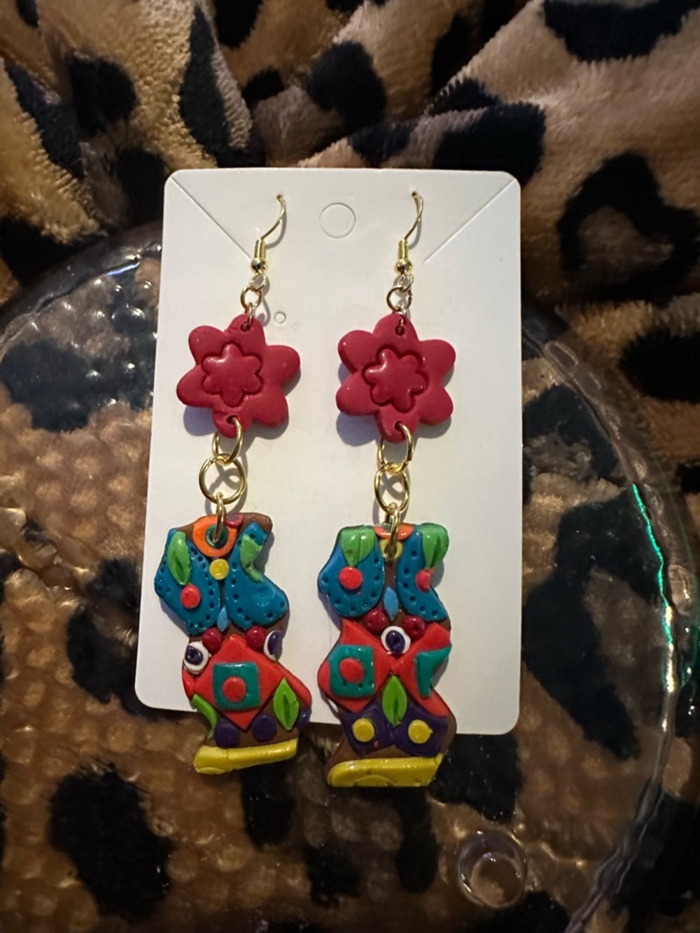 Handmade Multicolor Flower Drop Earrings